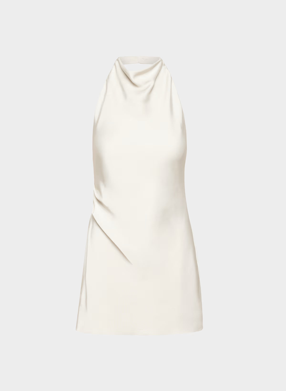 Ivory Satin Halter Glow Mini Dress