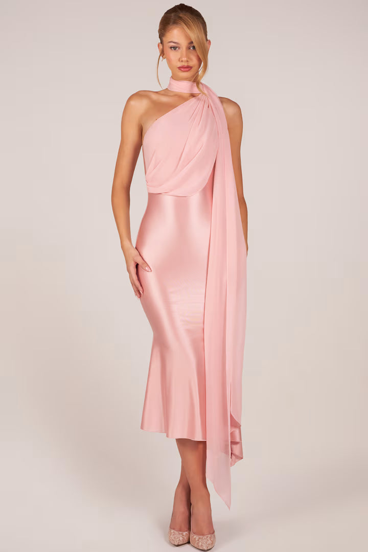 Blush Étoile Scarf Midi Dress