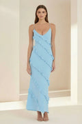 Sky Blue Ruffle Maxi Dress