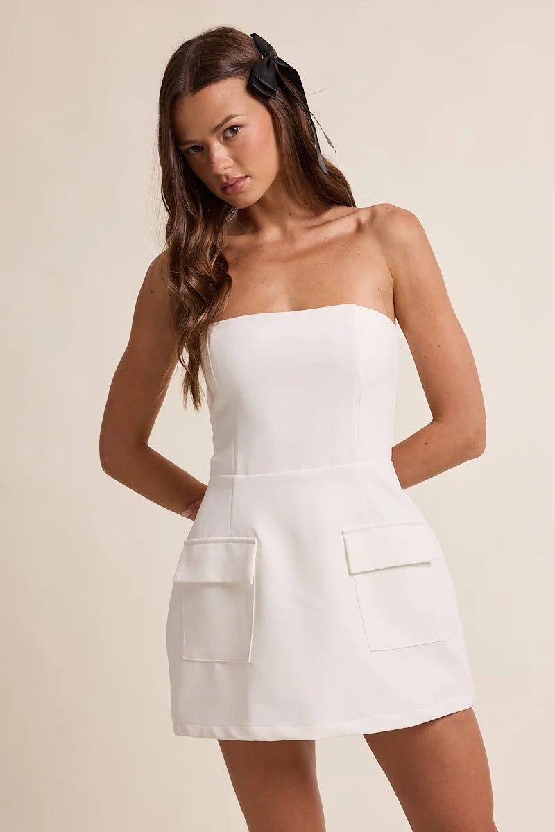 Ivory City Chic Mini Dress