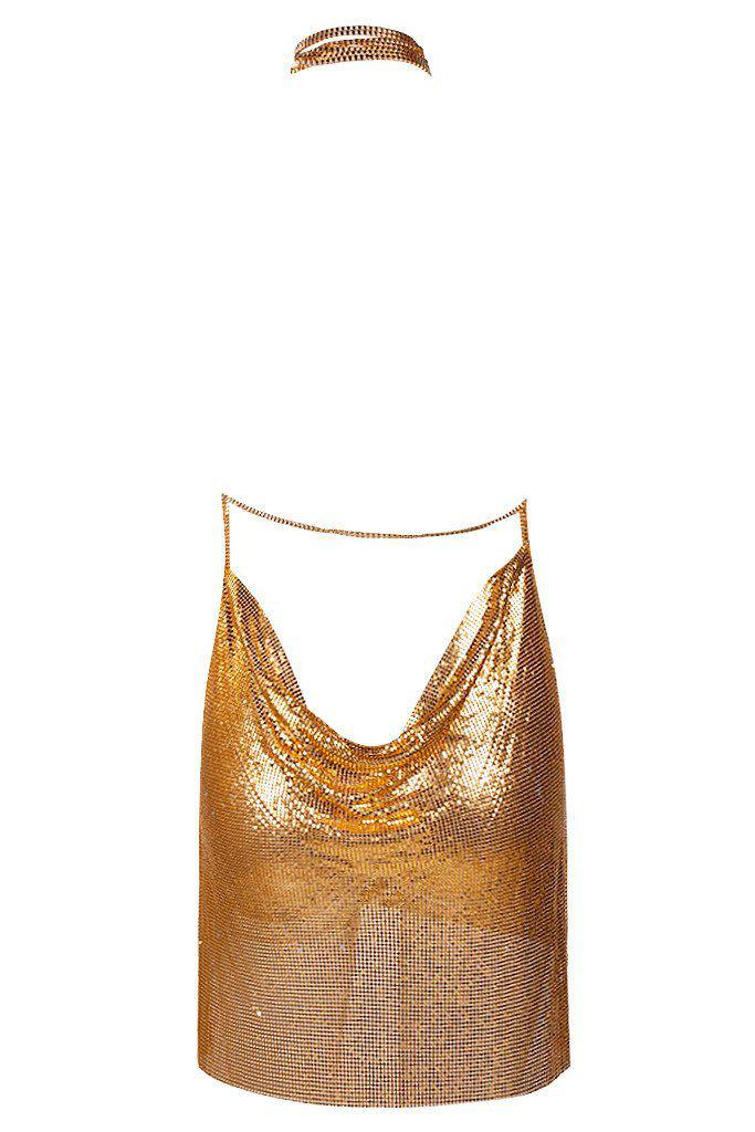 Gold Chainmail Mini Dress