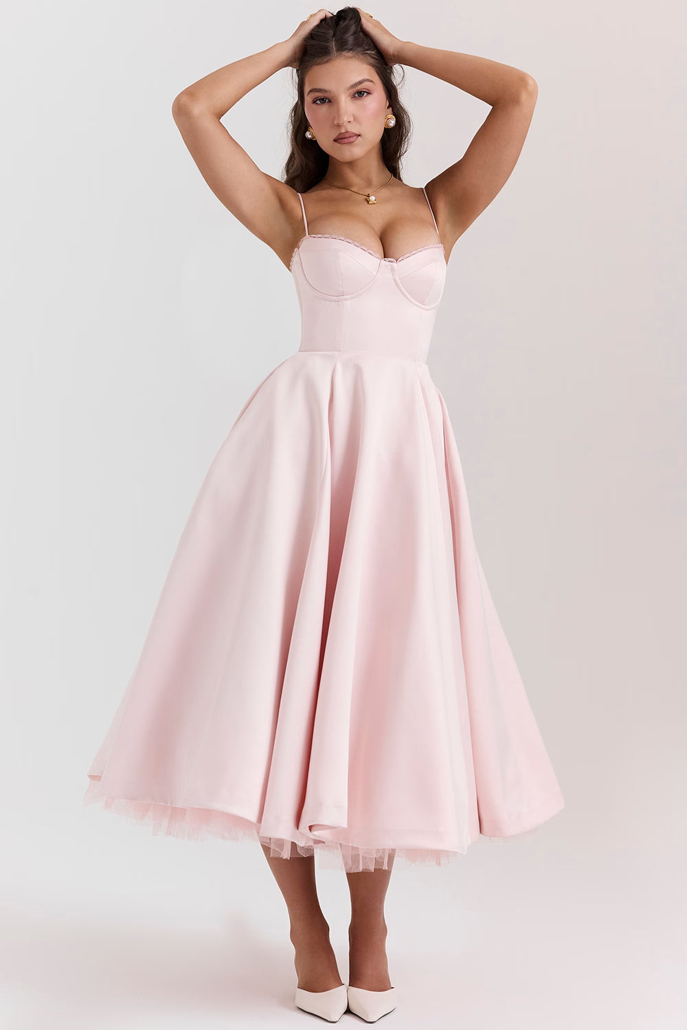 satin corset midi dress Satin Corset Midi Dress Elegant GlowEllevia