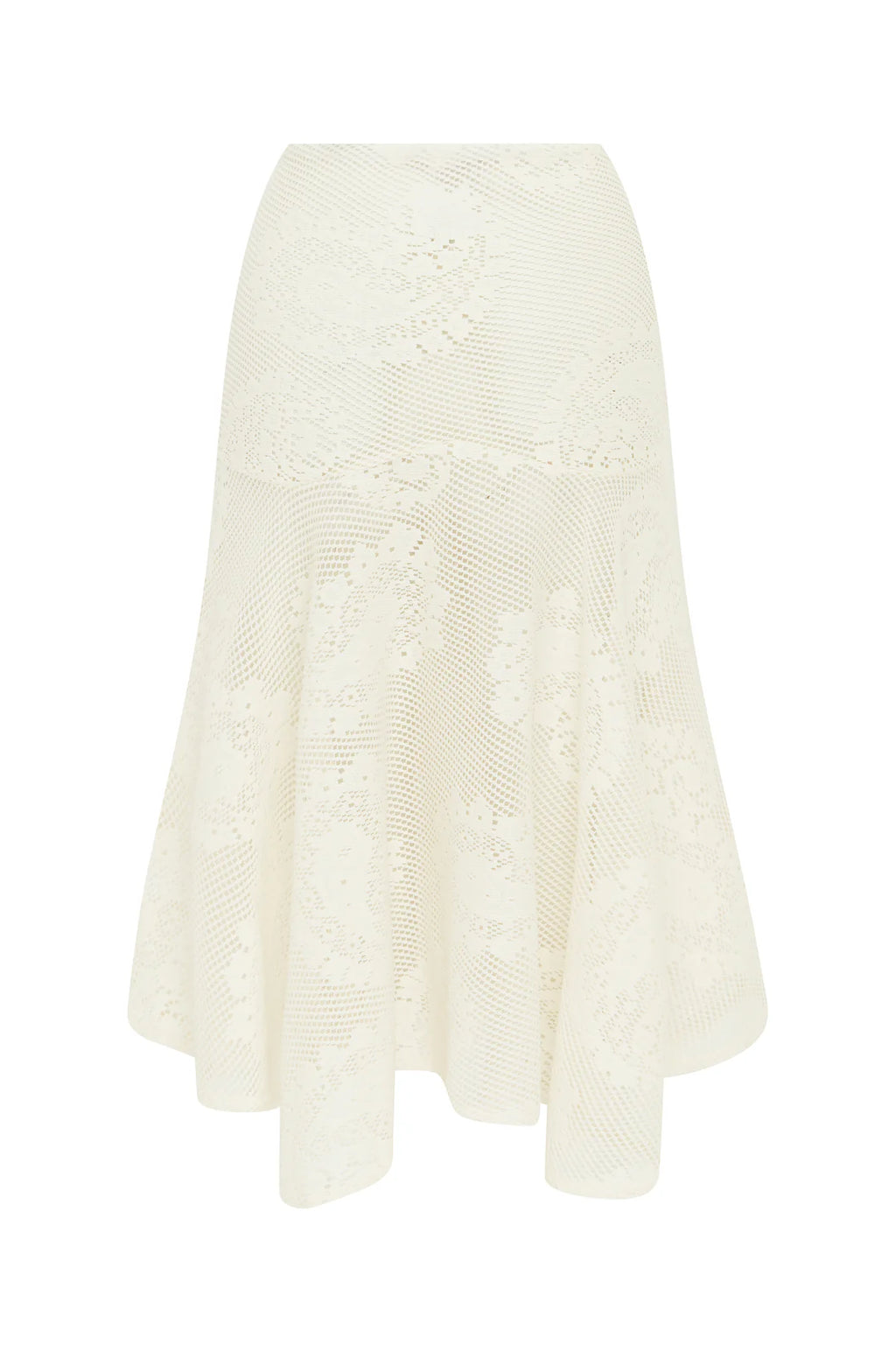 Lace Drift Asym Midi Skirt