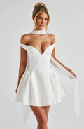 White Off Shoulder Corset Mini Dress