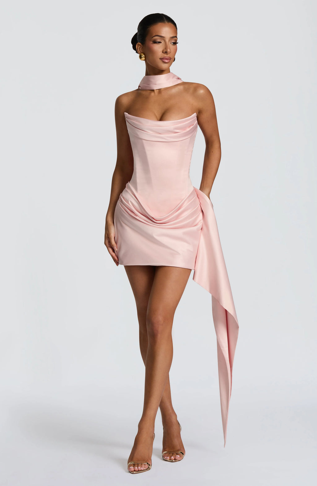 Blush Whisper Satin Mini Dress