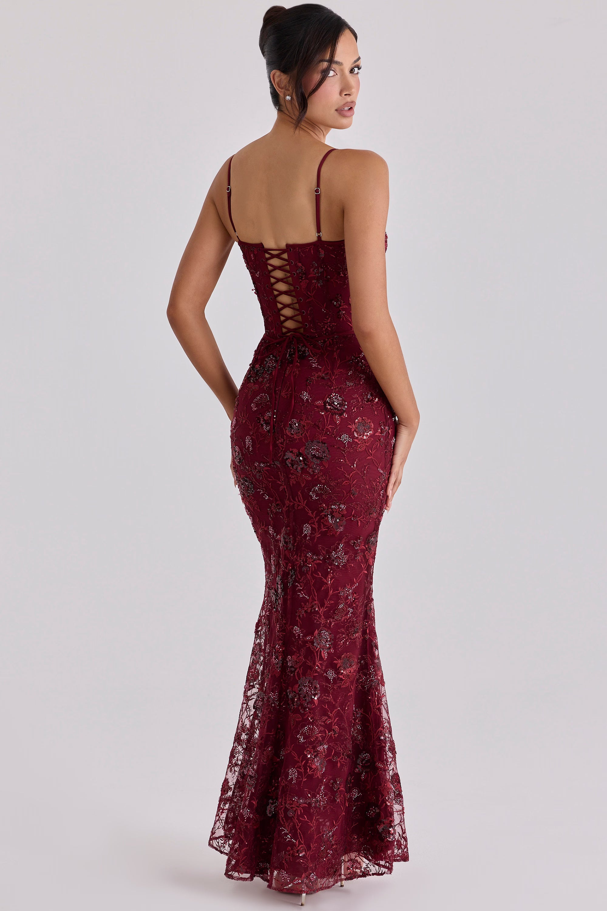 Bordeaux Siren Mermaid Gown