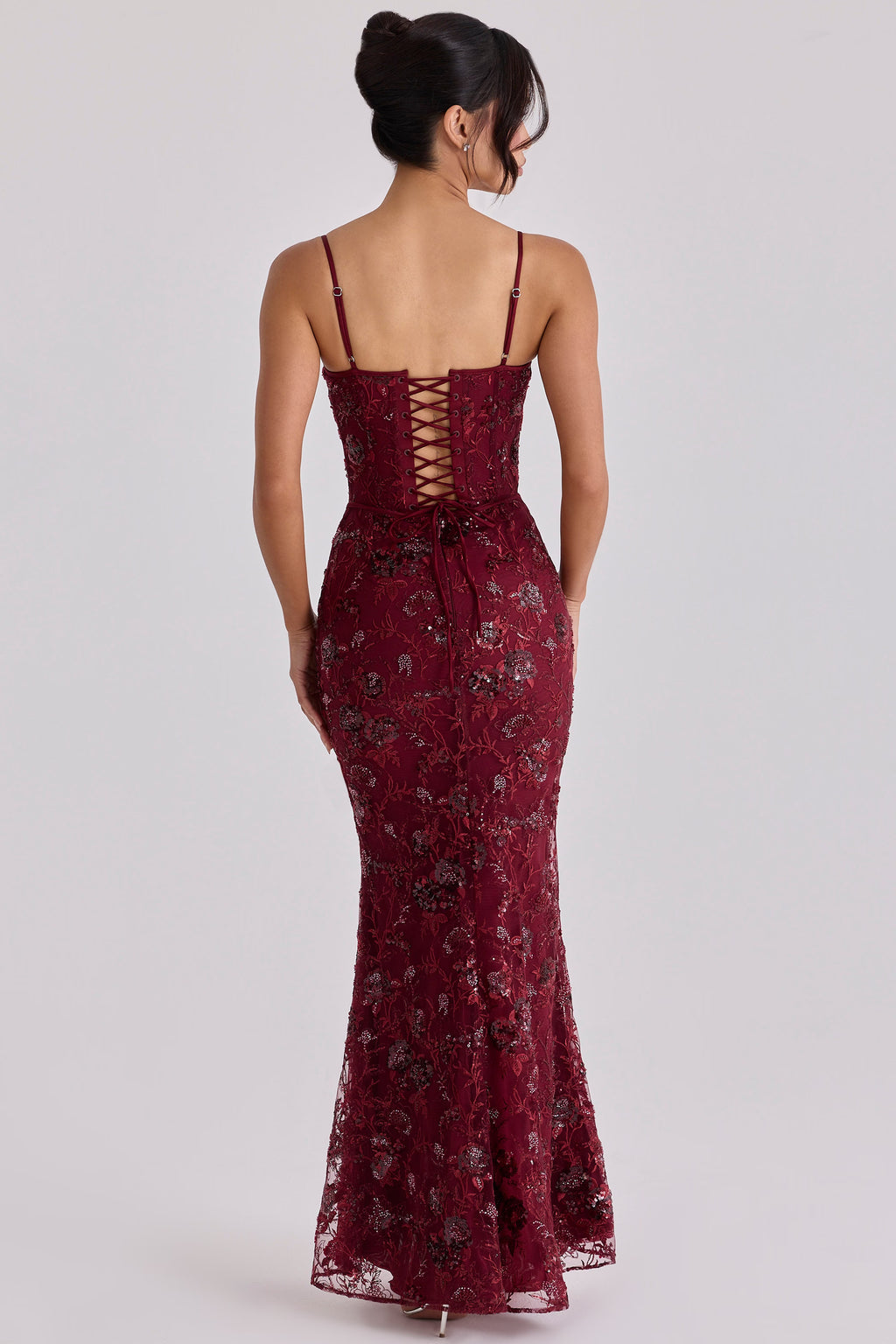 Bordeaux Siren Mermaid Gown