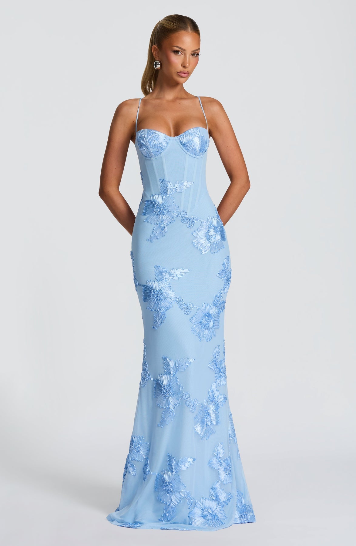 Light Blue Strapless Mermaid Gown – GlowEllevia