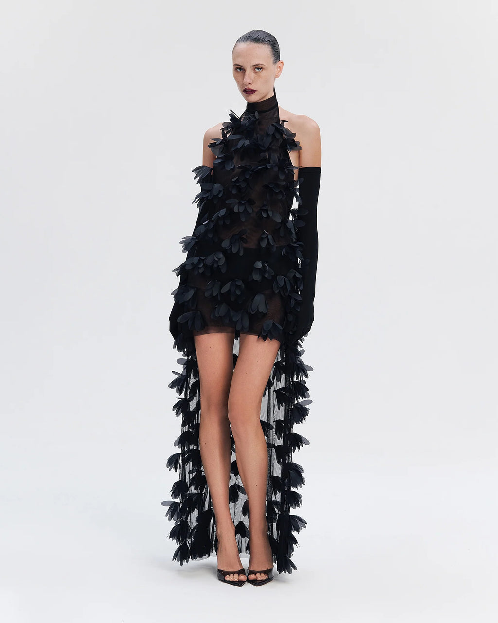 Midnight Petal Hi-Lo Dress
