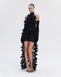 Midnight Petal Hi-Lo Dress