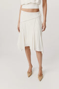 Ivory Halo Asymmetrical Midi Skirt