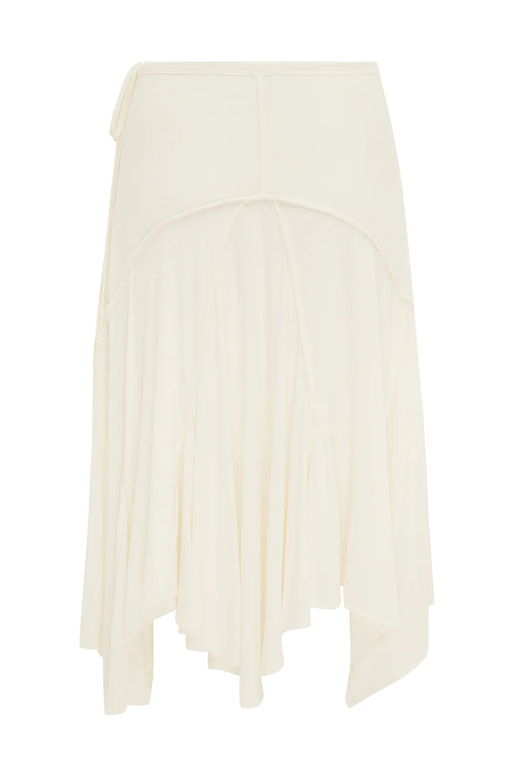 Ivory Halo Asymmetrical Midi Skirt