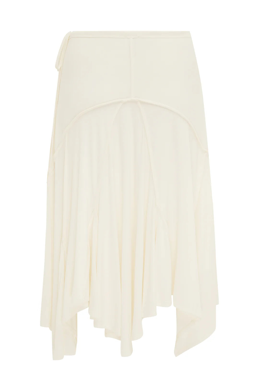 Ivory Halo Asymmetrical Midi Skirt