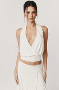 Ivory Halo Halter Crop Top