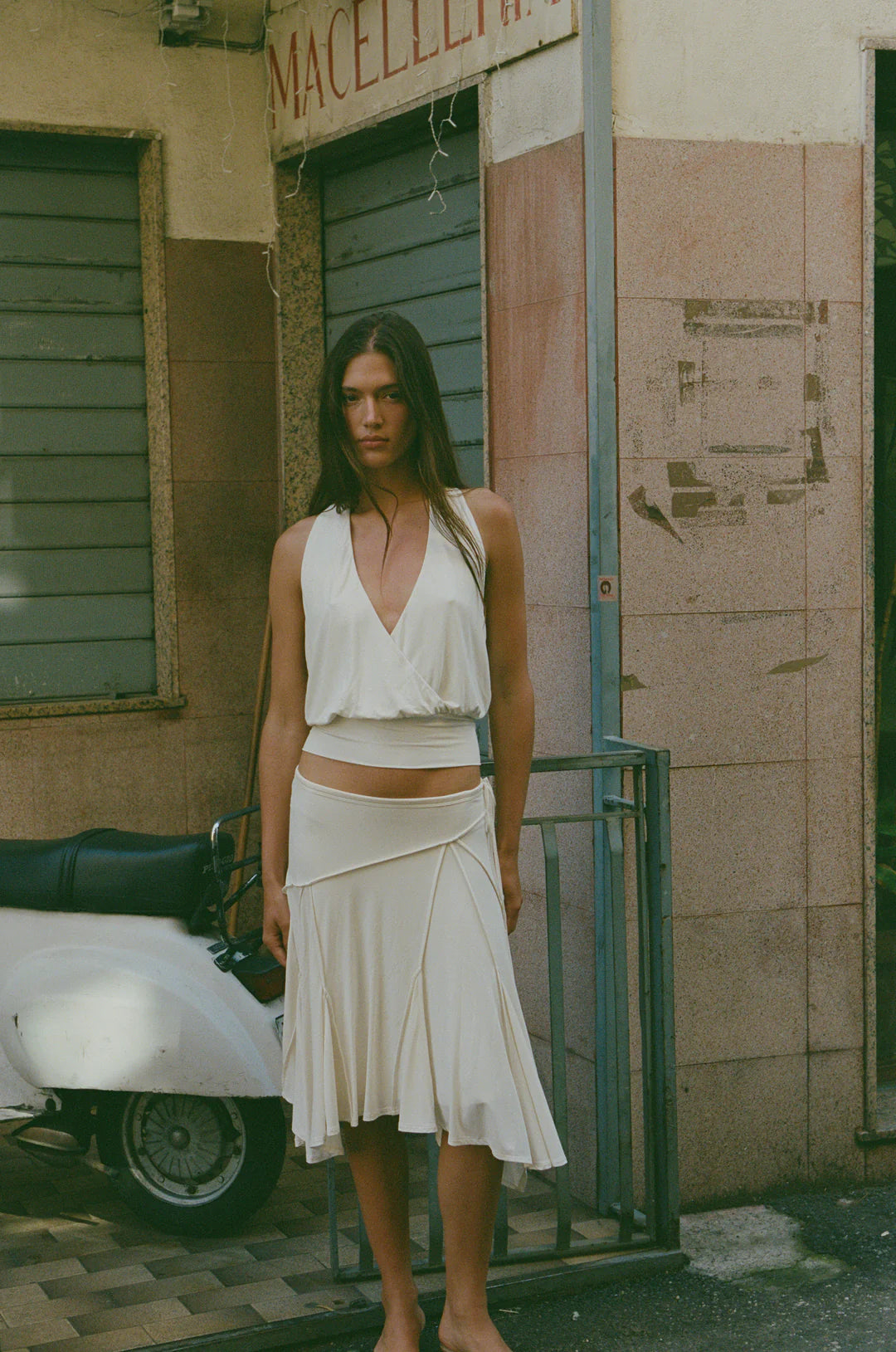 Ivory Halo Halter Crop Top