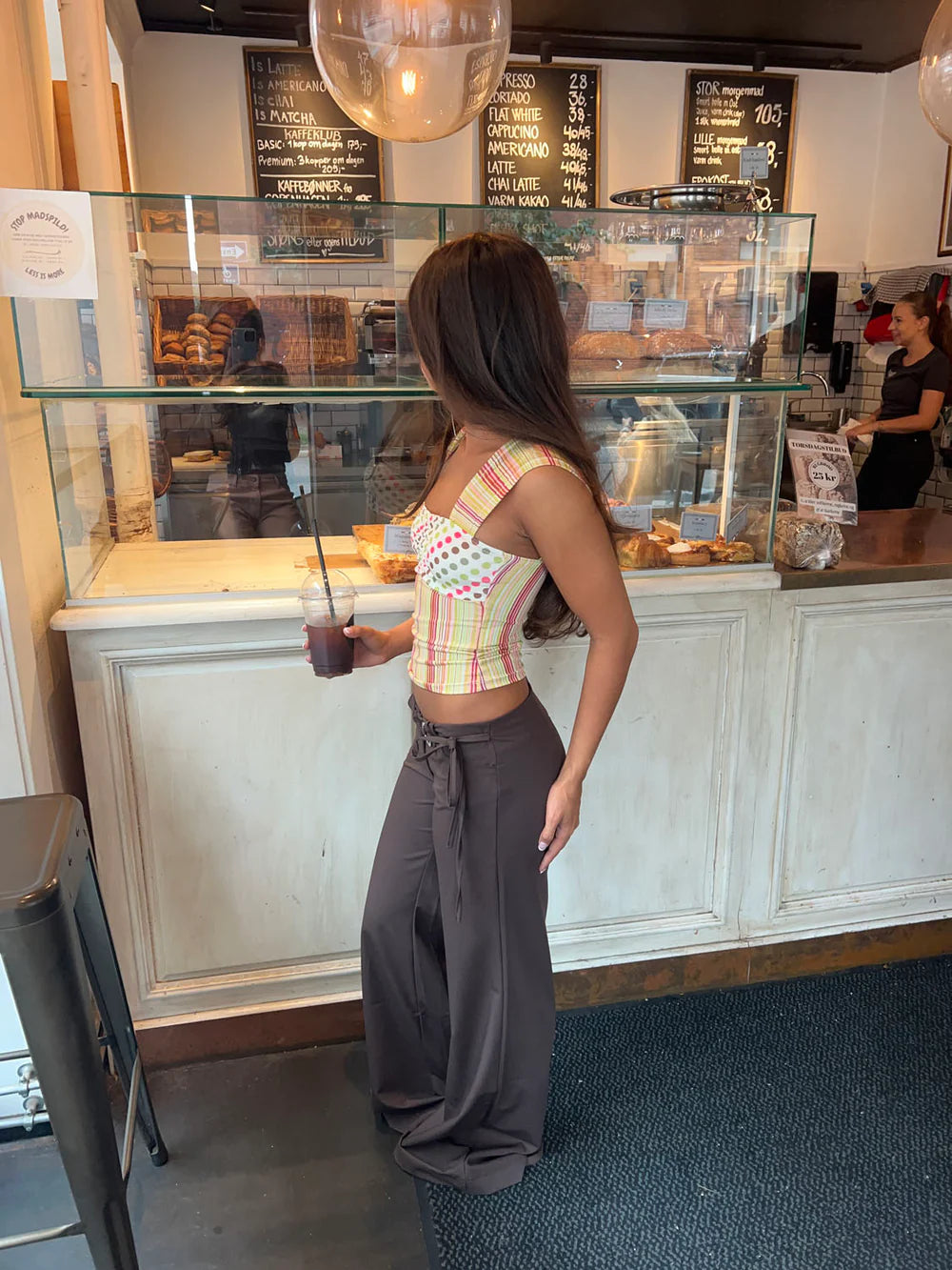 Soft Mocha Low-Rise Wide Pants