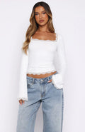 Fitted Lace Long Sleeve Blouse