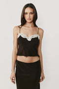 Cocoa Lace Whisper Crop Top