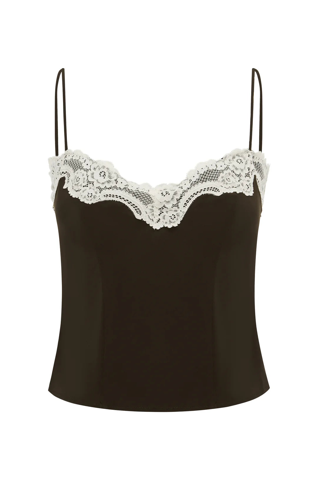 Cocoa Lace Whisper Crop Top