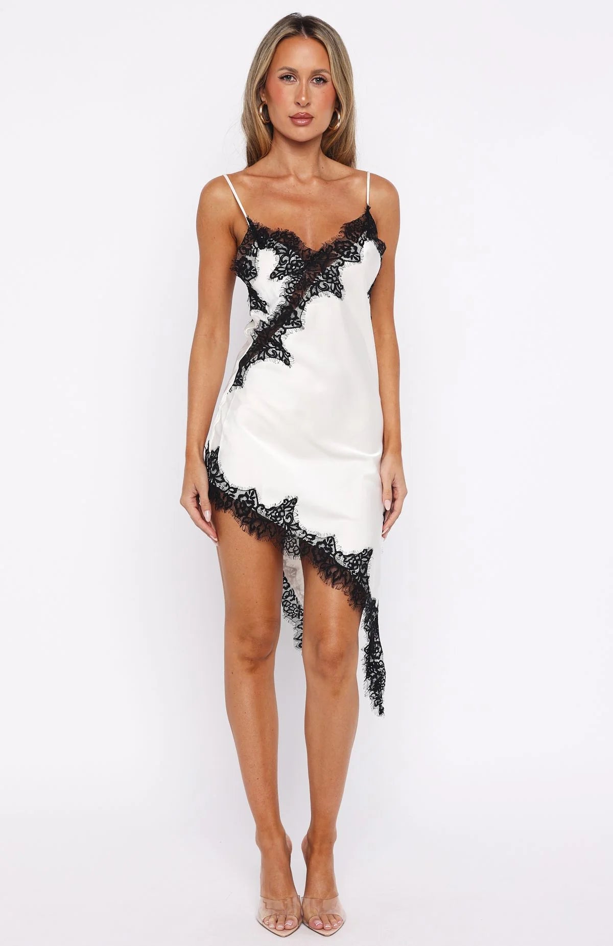 Ivory Noir Lace Mini Dress