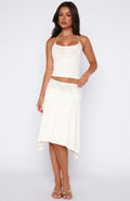 Ivory Lace Asymmetry Skirt